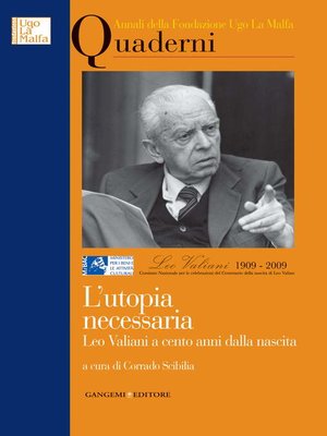 cover image of L'utopia necessaria. Leo Valiani a cento anni dalla nascita